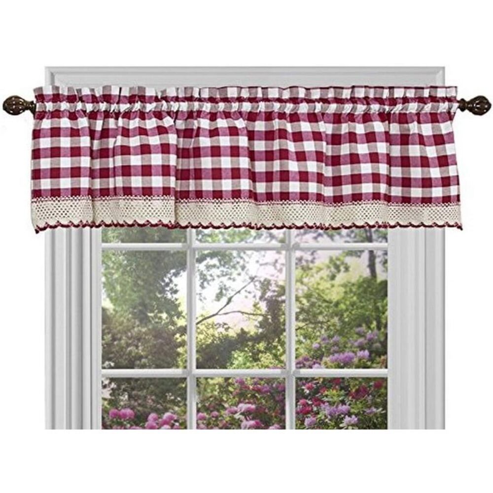 Sweet Home Collection Kitchen Window Curtain Panel Treatment Valance, 14" x 58",